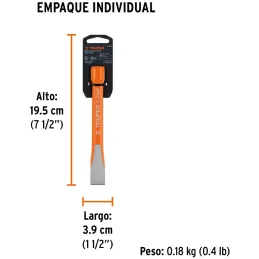 Cincel Plano 6" Cuña 3/4", Acero al cromo Vanadio, Cabeza grande, C-3/4X6 12139 Truper Truper-Cincel Plano 6" Cuña 3/4", Acero a
