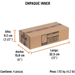 Cincel Plano 12" Cuña 3/4" Grip , acero al cromo vanadio, protege la mano, C-3/4X12G 12172 Truper Truper-Cincel Plano 12" Cuña 3