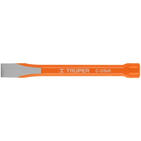 Cincel Plano 6" Cuña 5/8", Acero al cromo Vanadio, Cabeza grande, C-5/8X6 12127 Truper Truper-Cincel Plano 6" Cuña 5/8", Acero a