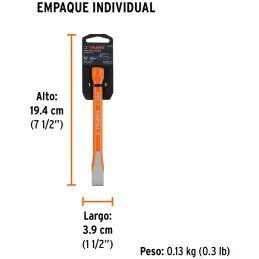 Cincel Plano 6" Cuña 5/8", Acero al cromo Vanadio, Cabeza grande, C-5/8X6 12127 Truper Truper-Cincel Plano 6" Cuña 5/8", Acero a