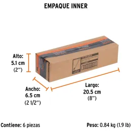 Cincel Plano 6" Cuña 5/8", Acero al cromo Vanadio, Cabeza grande, C-5/8X6 12127 Truper Truper-Cincel Plano 6" Cuña 5/8", Acero a