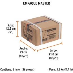 Cincel Plano 6" Cuña 5/8", Acero al cromo Vanadio, Cabeza grande, C-5/8X6 12127 Truper Truper-Cincel Plano 6" Cuña 5/8", Acero a