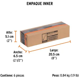 Cincel Plano 6" Cuña 1/2", Acero al cromo Vanadio, Cabeza grande, C-1/2X6 12115 Truper Truper-Cincel Plano 6" Cuña 1/2", Acero a