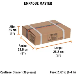 Cincel Plano 6" Cuña 3/8", Acero al cromo Vanadio, Cabeza grande, C-3/8X6 12106 Truper Truper-Cincel Plano 6" Cuña 3/8", Acero a