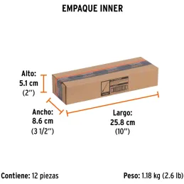 Cincel Plano 8" Cuña 3/8", Acero al cromo Vanadio, Cabeza grande, C-3/8X8 12109 Truper Truper-Cincel Plano 8" Cuña 3/8", Acero a