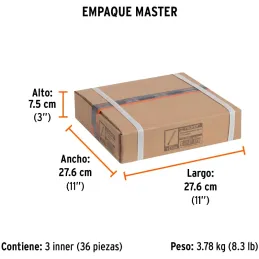 Cincel Plano 8" Cuña 3/8", Acero al cromo Vanadio, Cabeza grande, C-3/8X8 12109 Truper Truper-Cincel Plano 8" Cuña 3/8", Acero a