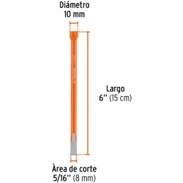 Cincel Plano 6" Cuña 5/16", Acero al cromo Vanadio, Cabeza grande, C-5/16X6 12103 Truper Truper-Cincel Plano 6" Cuña 5/16", Acer