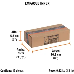 Cincel Plano 6" Cuña 5/16", Acero al cromo Vanadio, Cabeza grande, C-5/16X6 12103 Truper Truper-Cincel Plano 6" Cuña 5/16", Acer