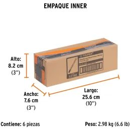 Cincel Plano 8" Cuña 1", Acero al cromo Vanadio, Cabeza grande, C-1X8 12160 Truper Truper-Cincel Plano 8" Cuña 1", Acero al crom