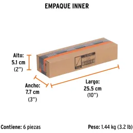 Cincel Plano 8" Cuña 3/4", Acero al cromo Vanadio, Cabeza grande, C-3/4X8 12142 Truper Truper-Cincel Plano 8" Cuña 3/4", Acero a