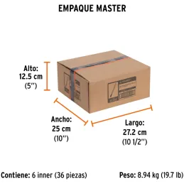 Cincel Plano 8" Cuña 3/4", Acero al cromo Vanadio, Cabeza grande, C-3/4X8 12142 Truper Truper-Cincel Plano 8" Cuña 3/4", Acero a