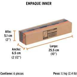 Cincel Plano 8" Cuña 1/2", Acero al cromo Vanadio, Cabeza grande, C-1/2X8 12118 Truper Truper-Cincel Plano 8" Cuña 1/2", Acero a