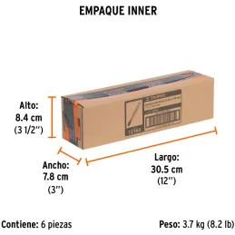 Cincel Plano 10" Cuña 1", Acero al cromo Vanadio, Cabeza grande, C-1X10 12163 Truper Truper-Cincel Plano 10" Cuña 1", Acero al c