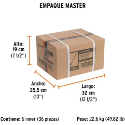 Cincel Plano 10" Cuña 1", Acero al cromo Vanadio, Cabeza grande, C-1X10 12163 Truper Truper-Cincel Plano 10" Cuña 1", Acero al c