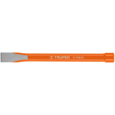 Cincel Plano 10" Cuña 7/8", Acero al cromo Vanadio, Cabeza grande, C-7/8X10 12154 Truper Truper-Cincel Plano 10" Cuña 7/8", Acer