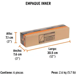 Cincel Plano 10" Cuña 7/8", Acero al cromo Vanadio, Cabeza grande, C-7/8X10 12154 Truper Truper-Cincel Plano 10" Cuña 7/8", Acer