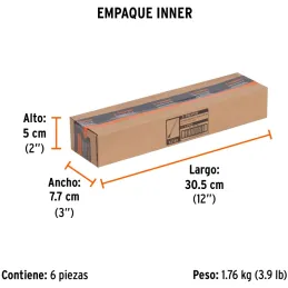 Cincel Plano 10" Cuña 3/4", Acero al cromo Vanadio, Cabeza grande, C-3/4X10 12145 Truper Truper-Cincel Plano 10" Cuña 3/4", Acer