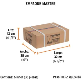 Cincel Plano 10" Cuña 3/4", Acero al cromo Vanadio, Cabeza grande, C-3/4X10 12145 Truper Truper-Cincel Plano 10" Cuña 3/4", Acer