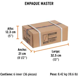 Cincel Plano 10" Cuña 5/8", Acero al cromo Vanadio, Cabeza grande, C-5/8X10 12133 Truper Truper-Cincel Plano 10" Cuña 5/8", Acer