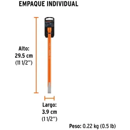 Cincel Plano 10" Cuña 1/2", Acero al cromo Vanadio, Cabeza grande, C-1/2X10 12121 Truper Truper-Cincel Plano 10" Cuña 1/2", Acer