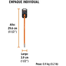 Cincel Plano 10" Cuña 3/8", Acero al cromo Vanadio, Cabeza grande, C-3/8X10 12112 Truper Truper-Cincel Plano 10" Cuña 3/8", Acer