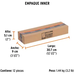 Cincel Plano 10" Cuña 3/8", Acero al cromo Vanadio, Cabeza grande, C-3/8X10 12112 Truper Truper-Cincel Plano 10" Cuña 3/8", Acer