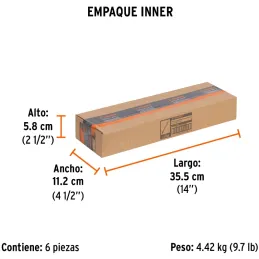 Cincel Plano 12" Cuña 1", Acero al cromo Vanadio, Cabeza grande, C-1X12 12166 Truper Truper-Cincel Plano 12" Cuña 1", Acero al c