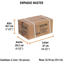 Cincel Plano 12" Cuña 1", Acero al cromo Vanadio, Cabeza grande, C-1X12 12166 Truper Truper-Cincel Plano 12" Cuña 1", Acero al c