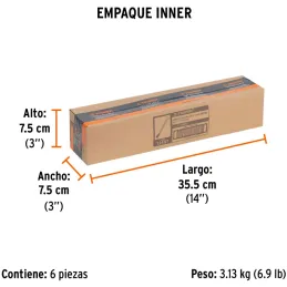 Cincel Plano 12" Cuña 7/8", Acero al cromo Vanadio, Cabeza grande, C-7/8X12 12157 Truper Truper-Cincel Plano 12" Cuña 7/8", Acer