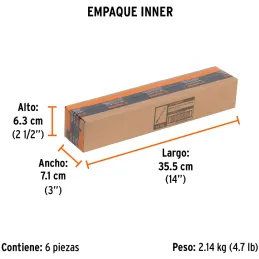 Cincel Plano 12" Cuña 3/4", Acero al cromo Vanadio, Cabeza grande, C-3/4X12 12148 Truper Truper-Cincel Plano 12" Cuña 3/4", Acer