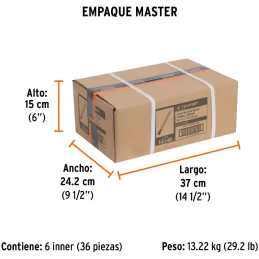 Cincel Plano 12" Cuña 3/4", Acero al cromo Vanadio, Cabeza grande, C-3/4X12 12148 Truper Truper-Cincel Plano 12" Cuña 3/4", Acer
