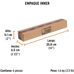 Cincel Plano 12" Cuña 5/8", Acero al cromo Vanadio, Cabeza grande, C-5/8X12 12136 Truper Truper-Cincel Plano 12" Cuña 5/8", Acer