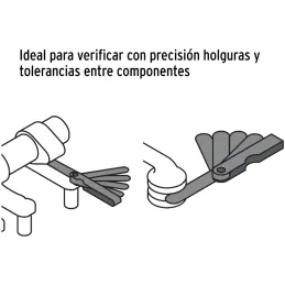 Galgas de Bujia, 15 Hojas, Graduacion 0.05 - 0.63mm Inc. Regla Graduada, en acero al manganeso, CAL-15 14395 Truper Truper-Galga