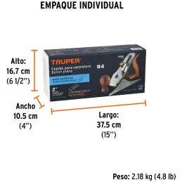 Cepillo para Carpintero Estriado Ancho de Corte 2", en Hierro Ductil, incluye 2 Cuchillas, 4C 12009 Truper Truper-Cepillo para C