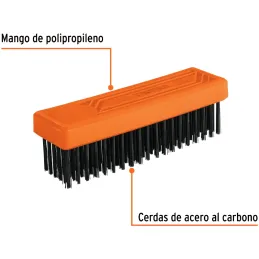 Cepillo con Cerdas de Acero al Carbono 114 Pinceles, Calibre 0.35mm, L 17cm A 4.9cm, CEA-36 11556 Truper Truper-Cepillo con Cerd