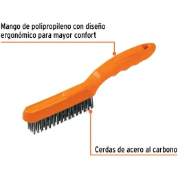Cepillo con Cerdas de Acero al Carbono 64 Pinceles, Calibre 0.35mm, L 26.5cm A 3.2cm, CEA-54 11559 Truper Truper-Cepillo con Cer