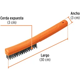 Cepillo con Cerdas de Acero al Carbono 51 Pinceles, Calibre 0.35mm, L 29.5cm A 2.7cm, CEA-18 11553 Truper Truper-Cepillo con Cer
