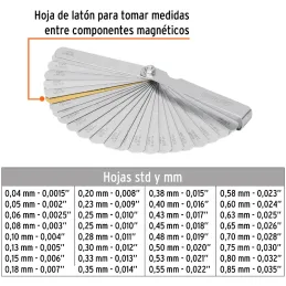 Galgas de Bujia, 32 Hojas, Graduacion 0.04 - 0.88mm, en acero al manganeso, CAL-32 14397 Truper Truper-Galgas de Bujia, 32 Hojas