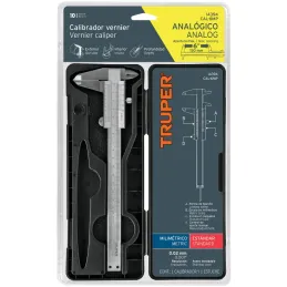 Calibrador Analogico Pulgadas y Milimetros 6 o 150mm", en acero inoxidable, CAL-6MP 14394 Truper Truper-Calibrador Analogico Pul