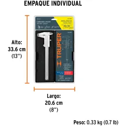 Calibrador Analogico Pulgadas y Milimetros 6 o 150mm", en acero inoxidable, CAL-6MP 14394 Truper Truper-Calibrador Analogico Pul