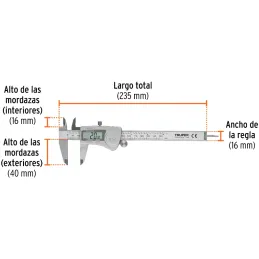 Calibrador Digital Pulgadas y Milimetros 6 o 150mm en acero inoxidable, CALDI-6MP 14388 Truper Truper-Calibrador Digital Pulgada