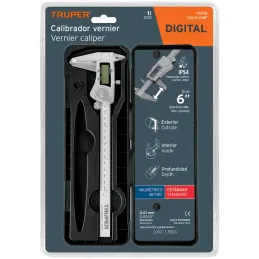 Calibrador Digital Pulgadas y Milimetros 6 o 150mm en acero inoxidable, CALDI-6MP 14388 Truper Truper-Calibrador Digital Pulgada