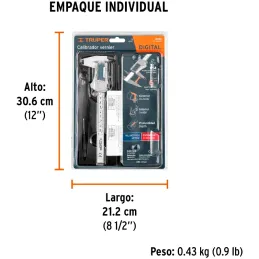 Calibrador Digital Pulgadas y Milimetros 6 o 150mm en acero inoxidable, CALDI-6MP 14388 Truper Truper-Calibrador Digital Pulgada
