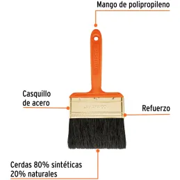 Brochas Profesionales 4" 60x16.5mm ResisteSolvente 14486 Truper Truper-Brochas Profesionales 4" 60x16.5mm ResisteSolvente 14486 