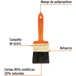 Brochas Profesionales 2 1/2" 48x11.5mm ResisteSolvente Truper 14484 Truper-Brochas Profesionales 2 1/2" 48x11.5mm ResisteSolvent