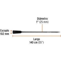 Barretas Agricola 1" 140cm 7kg E102mm Truper 19987 Truper-Barretas Agricola 1" 140cm 7kg E102mm Truper 19987 Fabricada en acero 