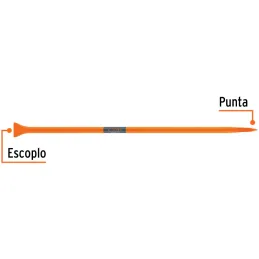 Barretas de Punta 7/8" x100cm 3kg E60mm Hexagonal Truper 10750 Truper-Barretas de Punta 7/8" x100cm 3kg E60mm Hexagonal Truper 1