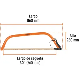 Arco de Sierra Montaraz 30", con dientes en Acero SK5, Especial para Cortes y Podas de Arboles, AJT-30 10260 Truper Truper-Arco 