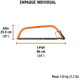 Arco de Sierra Montaraz 30", con dientes en Acero SK5, Especial para Cortes y Podas de Arboles, AJT-30 10260 Truper Truper-Arco 