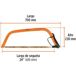 Arco de Sierra Montaraz 24", con dientes en Acero SK5, Especial para Cortes y Podas de Arboles, AJT-24 10258 Truper Truper-Arco 